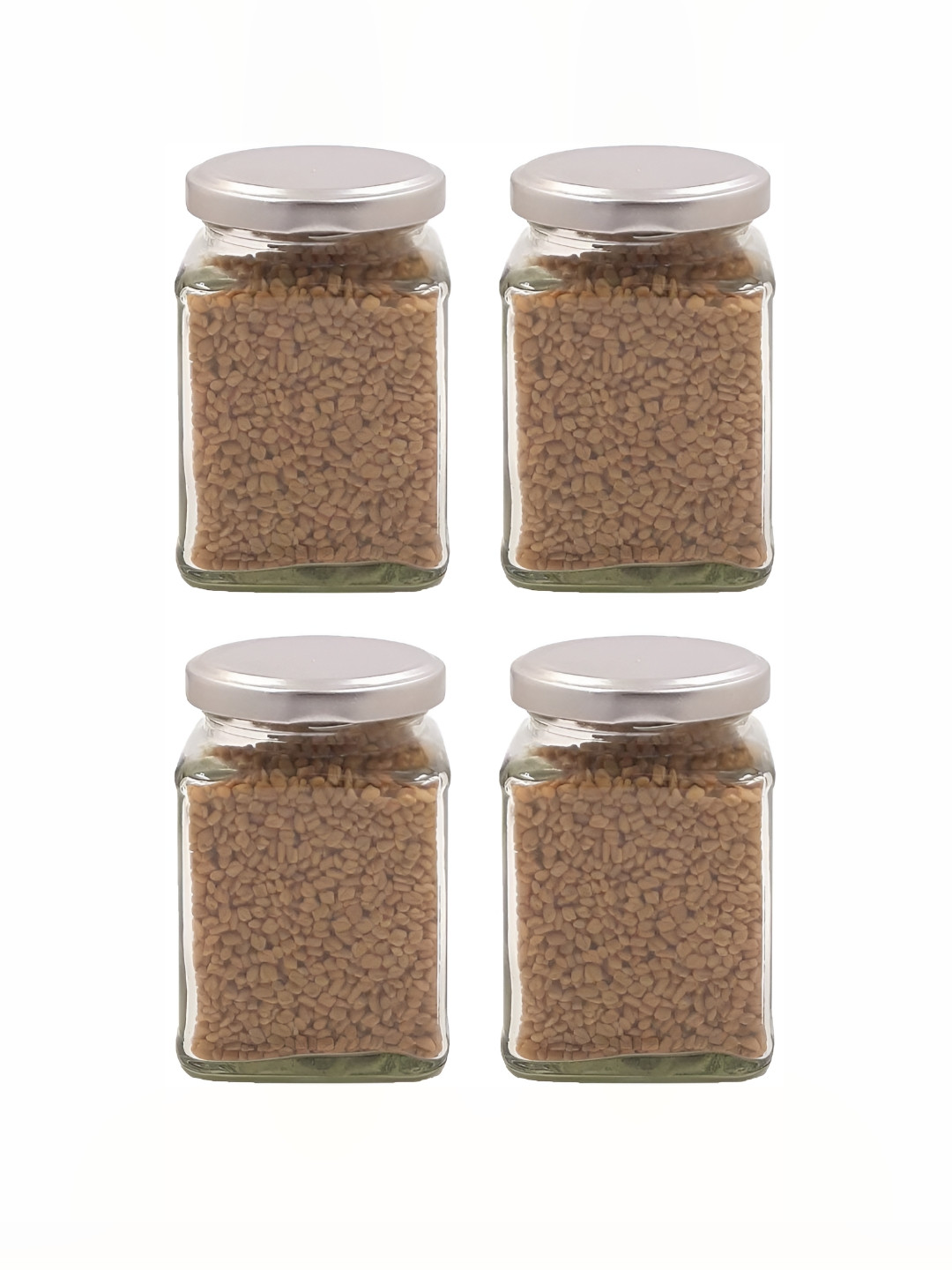 

Afast Transparent 4 Pieces Glass Dishwasher Safe Food Container Jar