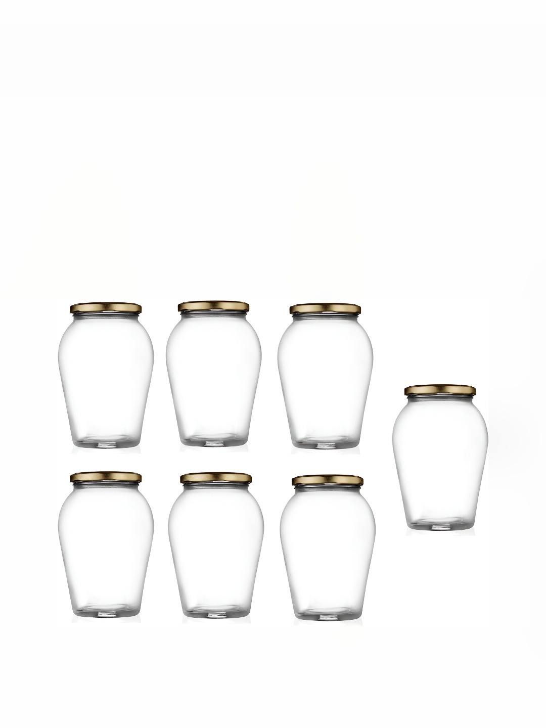 

Afast Transparent & Gold Toned 7 Pieces Dishwasher Safe Glass Food Container 1 L