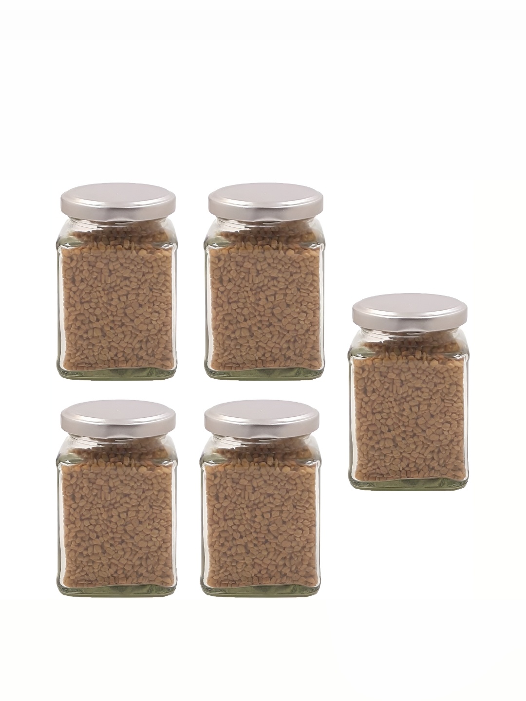 

Afast Transparent 5 Pcs Glass Dishwasher Safe Food Containers 250 ml