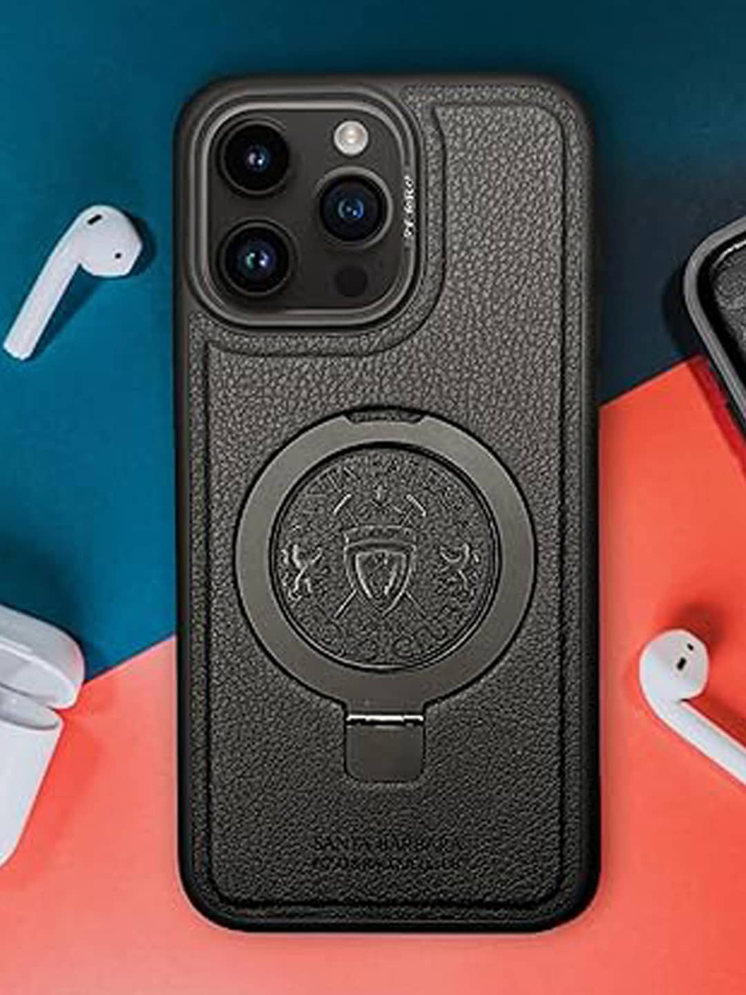 

TREEMODA Black SB Threaded Embroidery Primo Series IPhone 15 Pro Case Cover