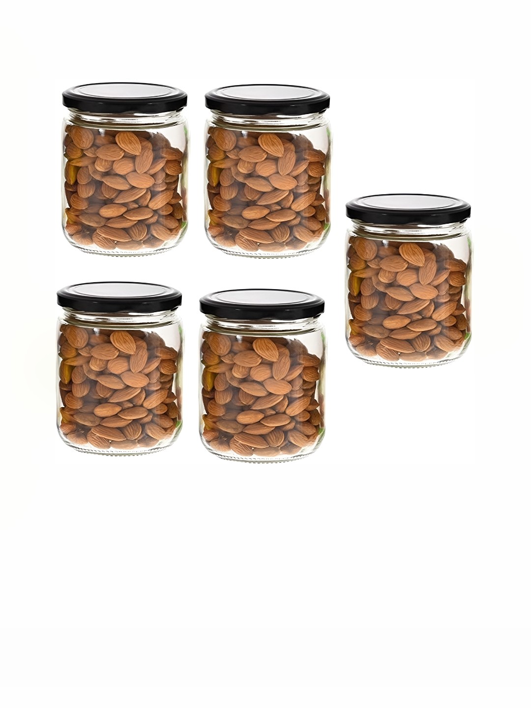 

Afast Transparent & Black 5 Pieces Dishwasher Safe Glass Food Container 500 ml