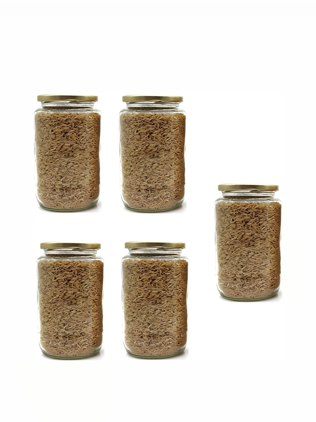 

Afast Transparent 5 Pieces Glass Dishwasher Safe Food Container Jar