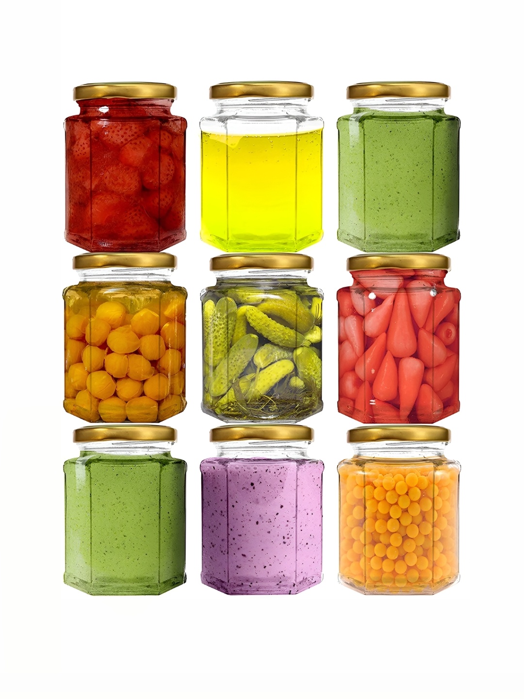 

Afast Transparent 9 Pieces Glass Dishwasher Safe Jar Bottle Containers 200 ML Each