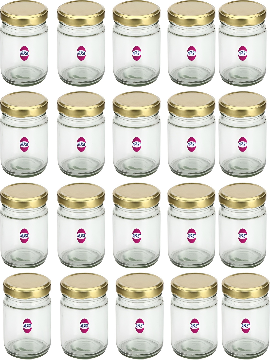 

Afast Transparent 20 Pieces Glass Dishwasher Safe Jar Bottle Containers 350 ML Each