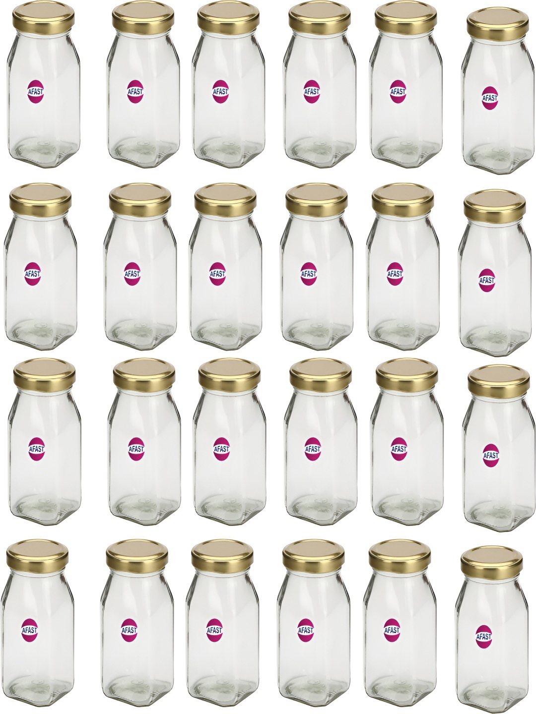 

Afast Transparent 24 Pieces Glass Dishwasher Safe Food Container 400 ml