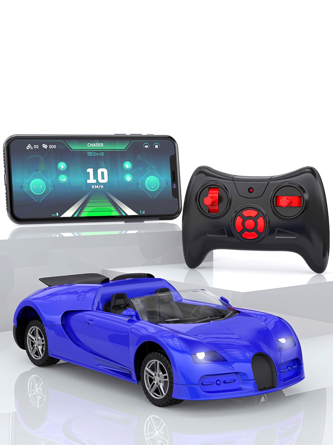

Mirana Kids Chaser Model A App & Remote Controlled Car Toy, Blue