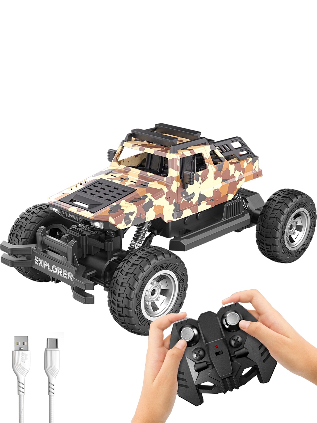 

Mirana Kids Explorer 4WD Remote Controlled Toy Truck, Brown
