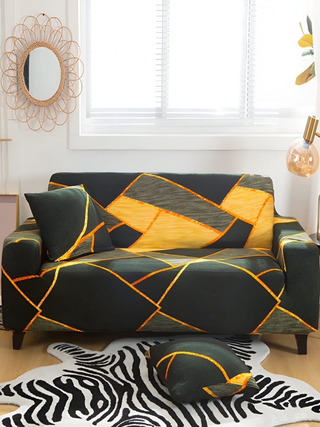 

Lukzer Dark Green Prism 4 Seater Sofa Cover