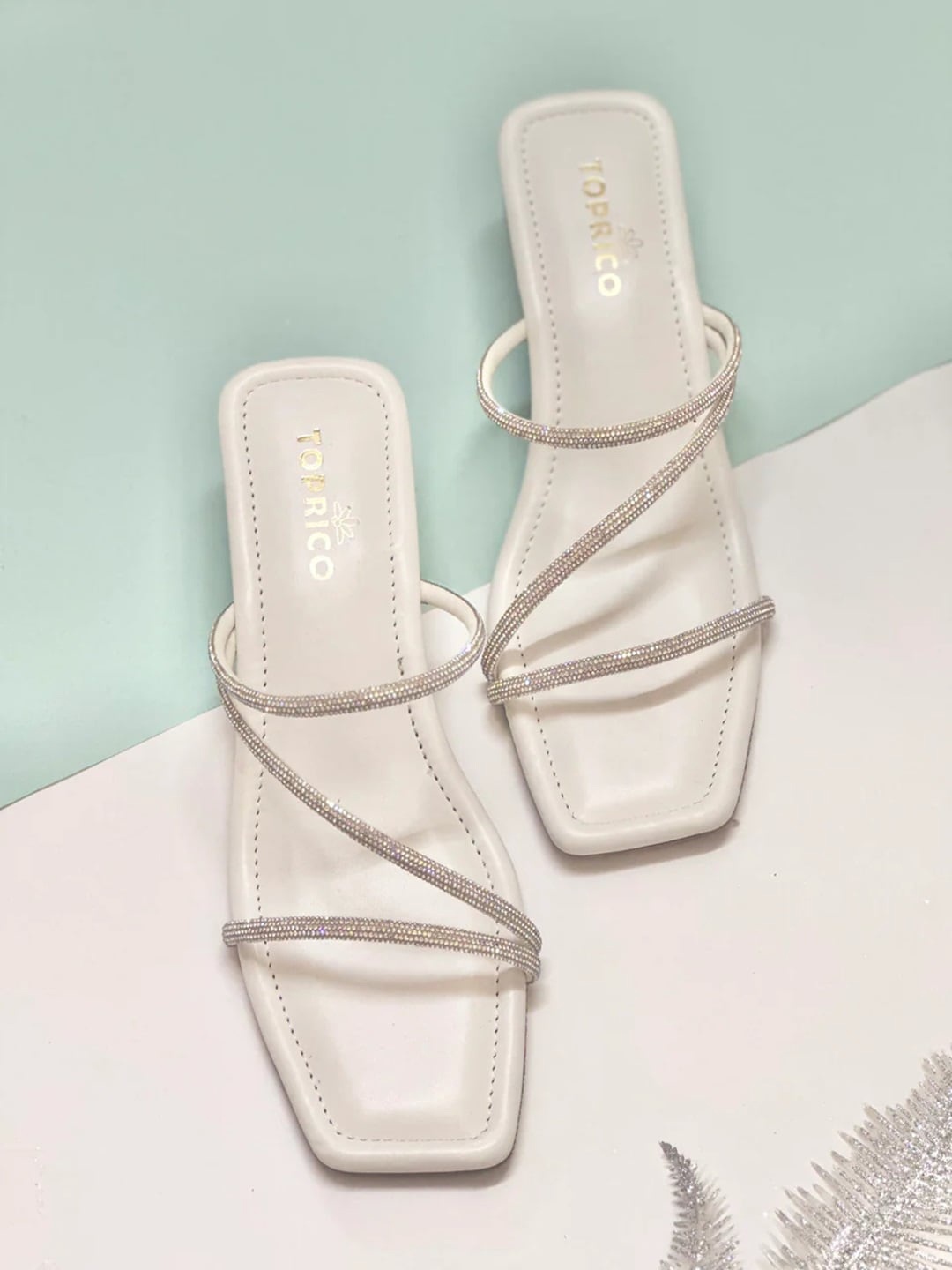 

TOPRICO Embellished Block Heels, White