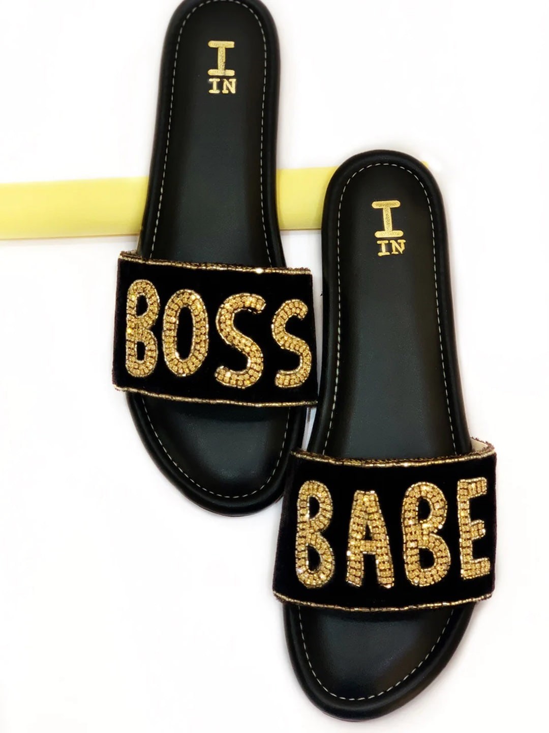 

TOPRICO Embellished Open Toe Wedge Heels, Black