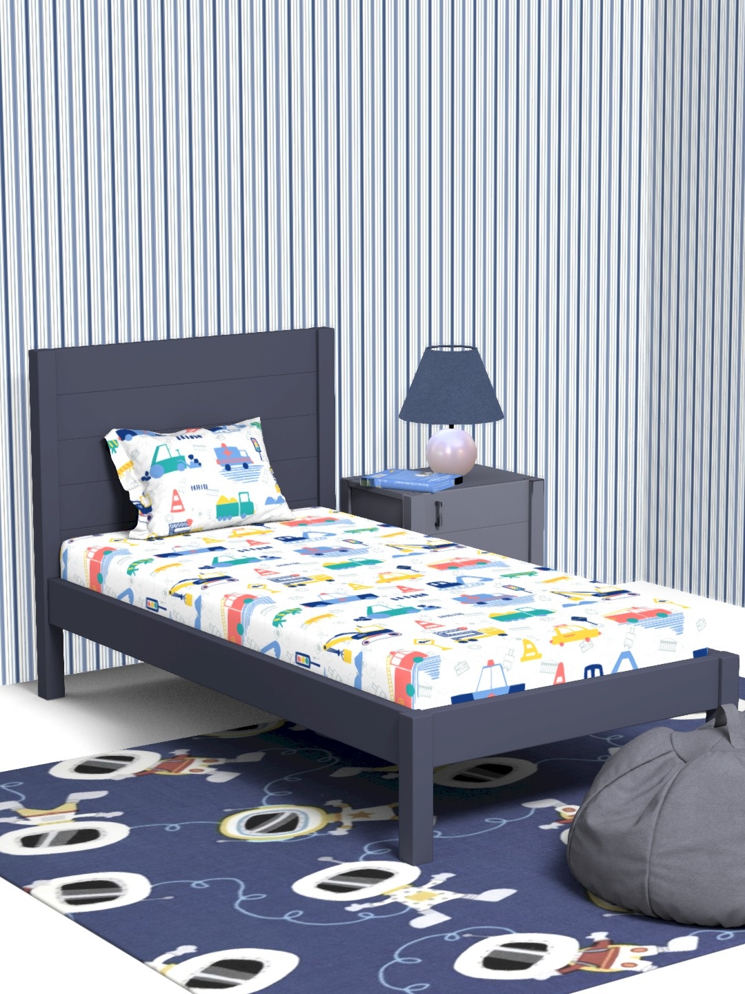 

Himeya White & Yellow Geometric Cotton 180 TC Single Bedsheet With 1 Pillow Cover