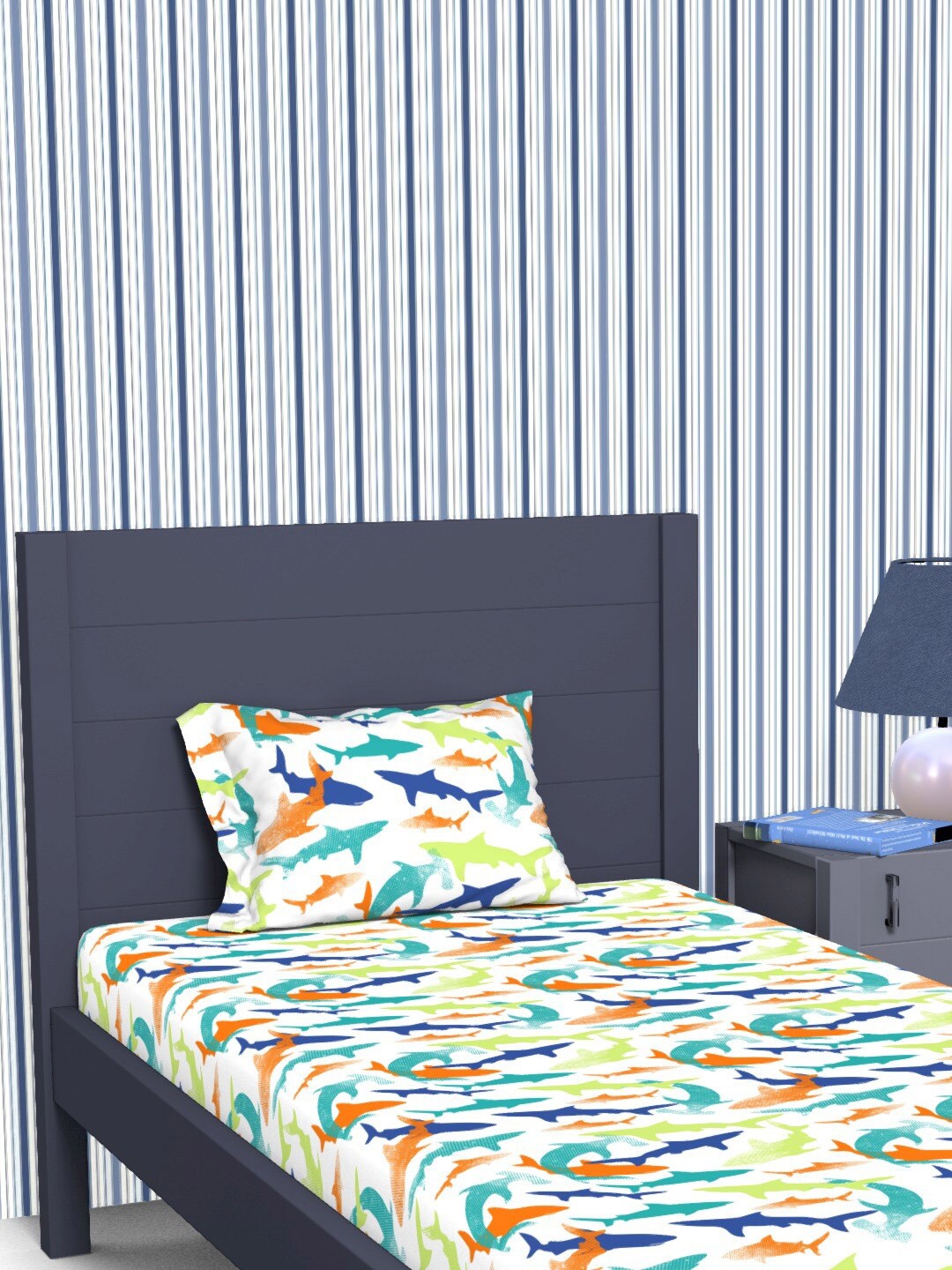 

Himeya White Cotton 180 TC Queen Bedsheet with 2 Pillow Covers