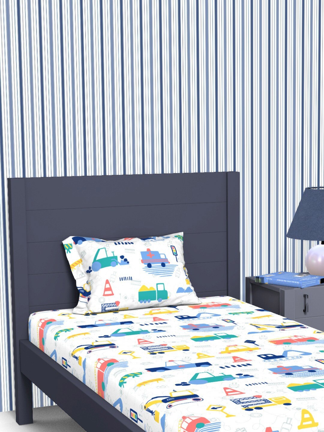 

Himeya White Pure Cotton 180 TC Queen Bedsheet with 2 Pillow Covers