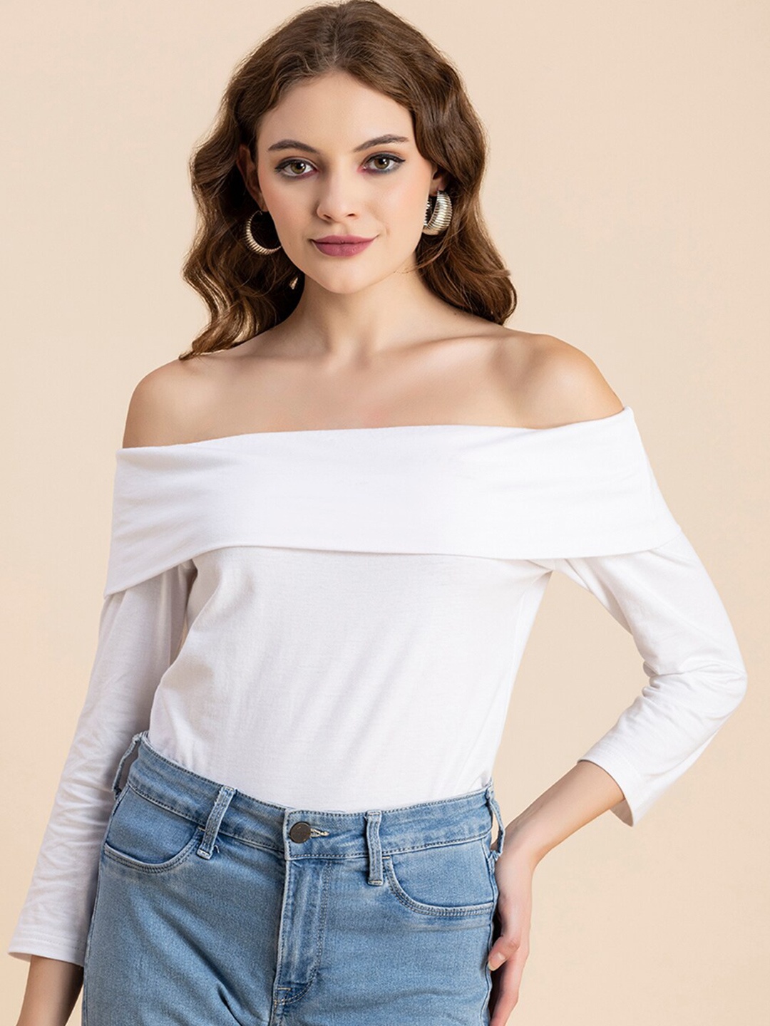 

Moomaya Off-Shoulder Bardot Top, White