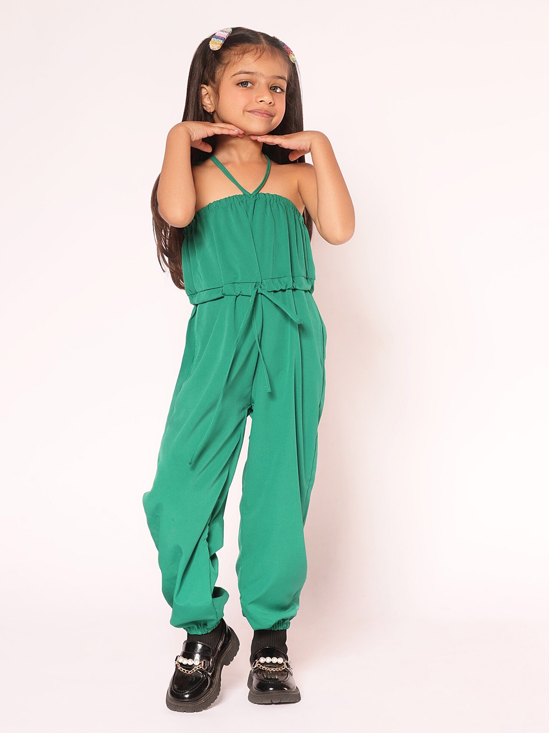 

BAESD Girls Halter Neck Basic Jumpsuit, Green