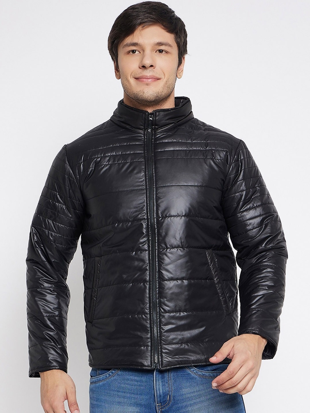 

STROP Mock Collar Puffer Jacket, Black