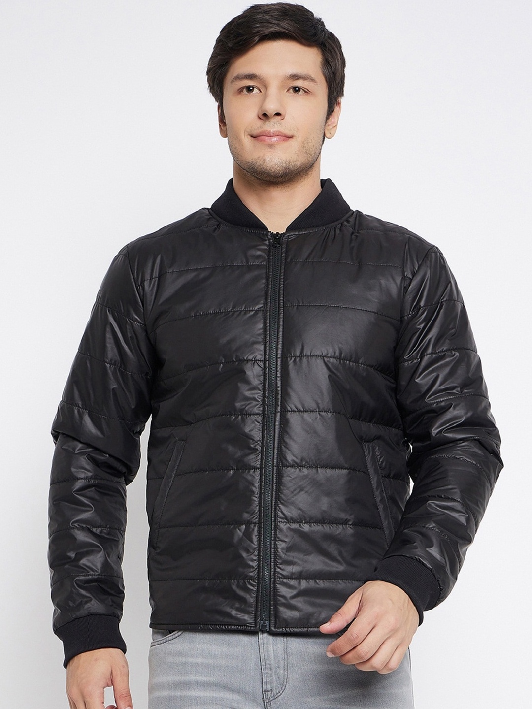 

STROP Mandarin Collar Puffer Jacket, Black