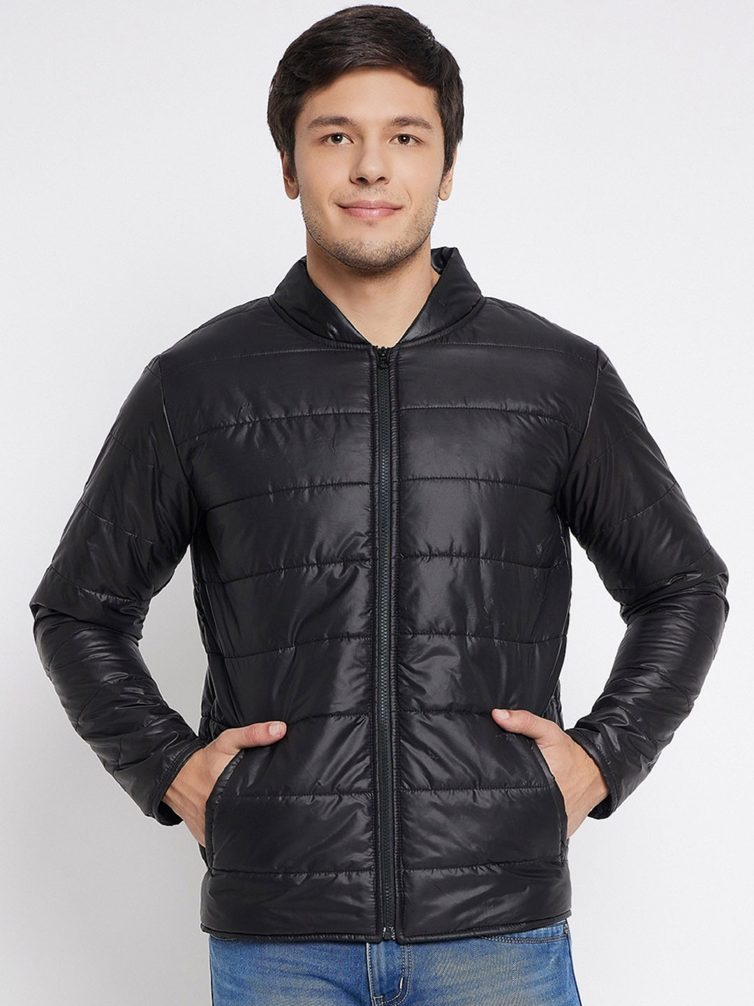 

STROP Mandarin Collar Puffer Jacket, Black