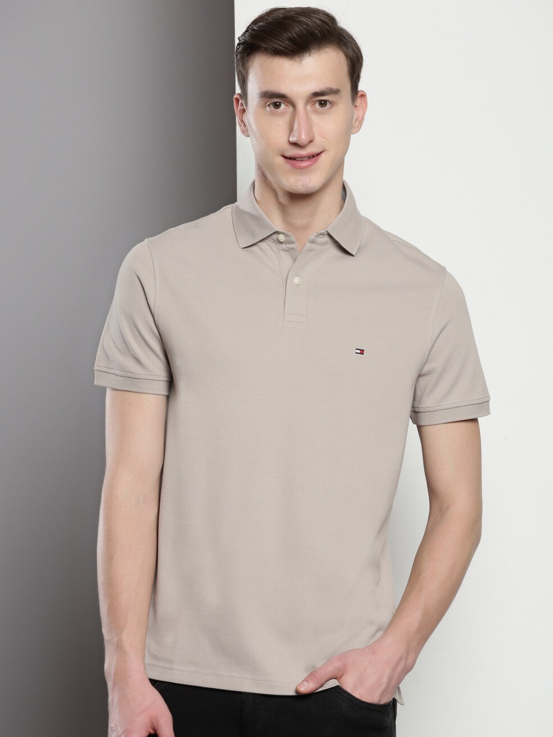 

Tommy Hilfiger Polo Collar Short Sleeves T-shirt, Beige