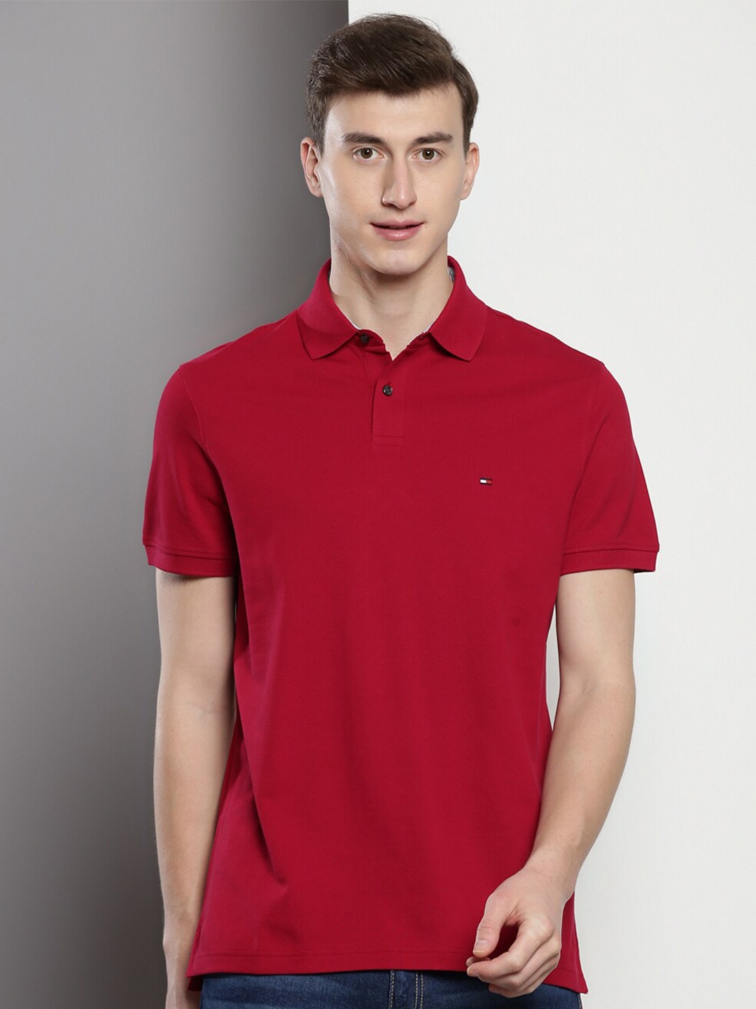 

Tommy Hilfiger Polo Collar Short Sleeves T-shirt, Burgundy