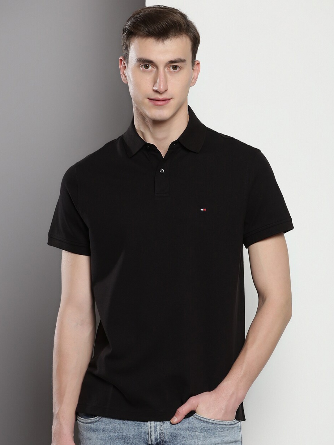 

Tommy Hilfiger Polo Collar Short Sleeves T-shirt, Black