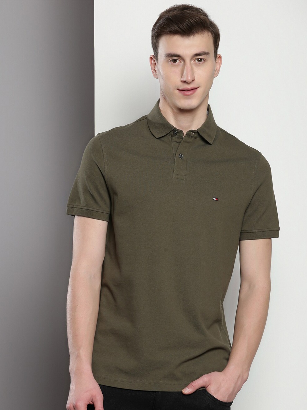 

Tommy Hilfiger Polo Collar Short Sleeves T-shirt, Olive