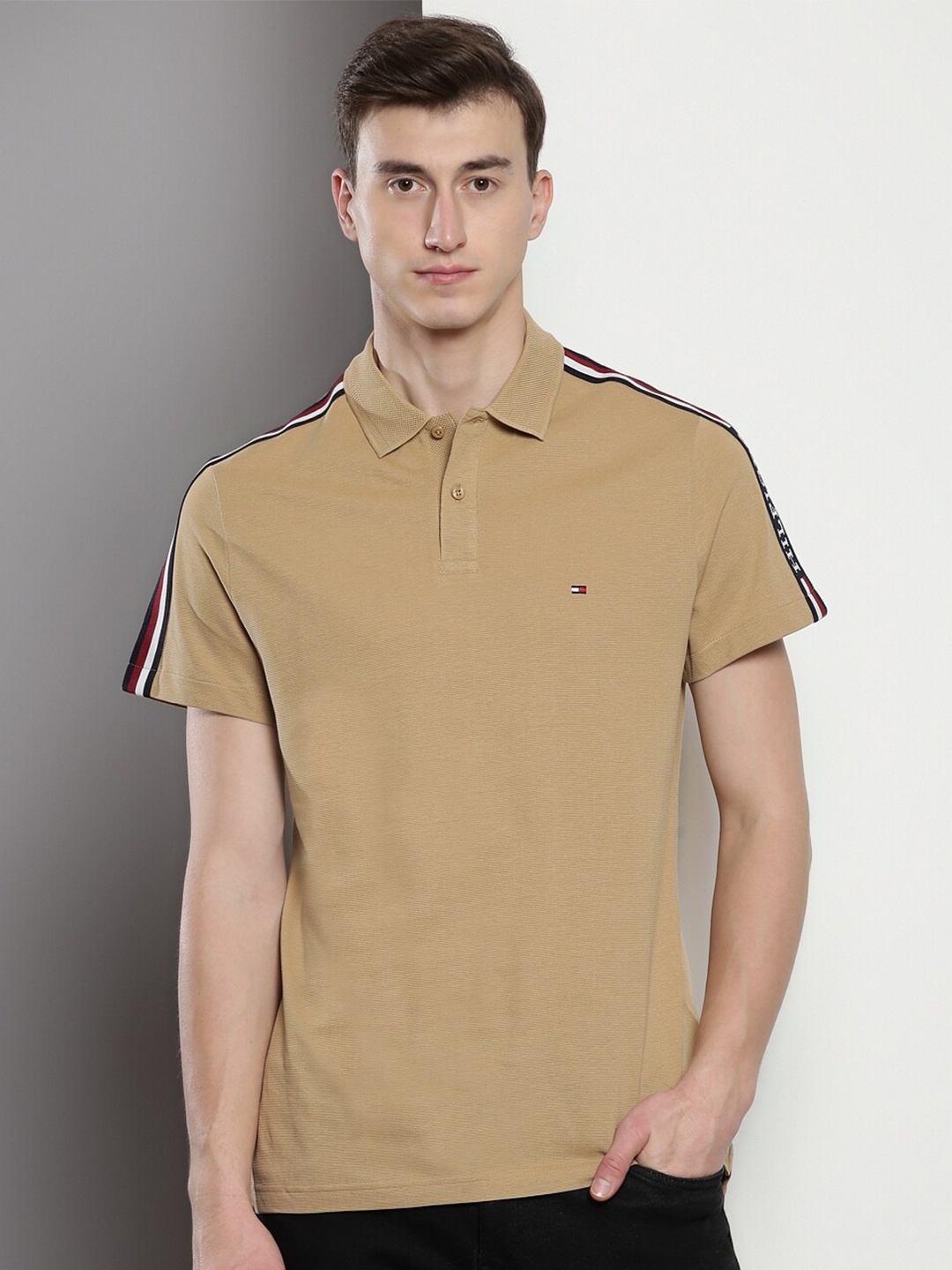 

Tommy Hilfiger Polo Collar Pure Cotton T-shirt, Brown