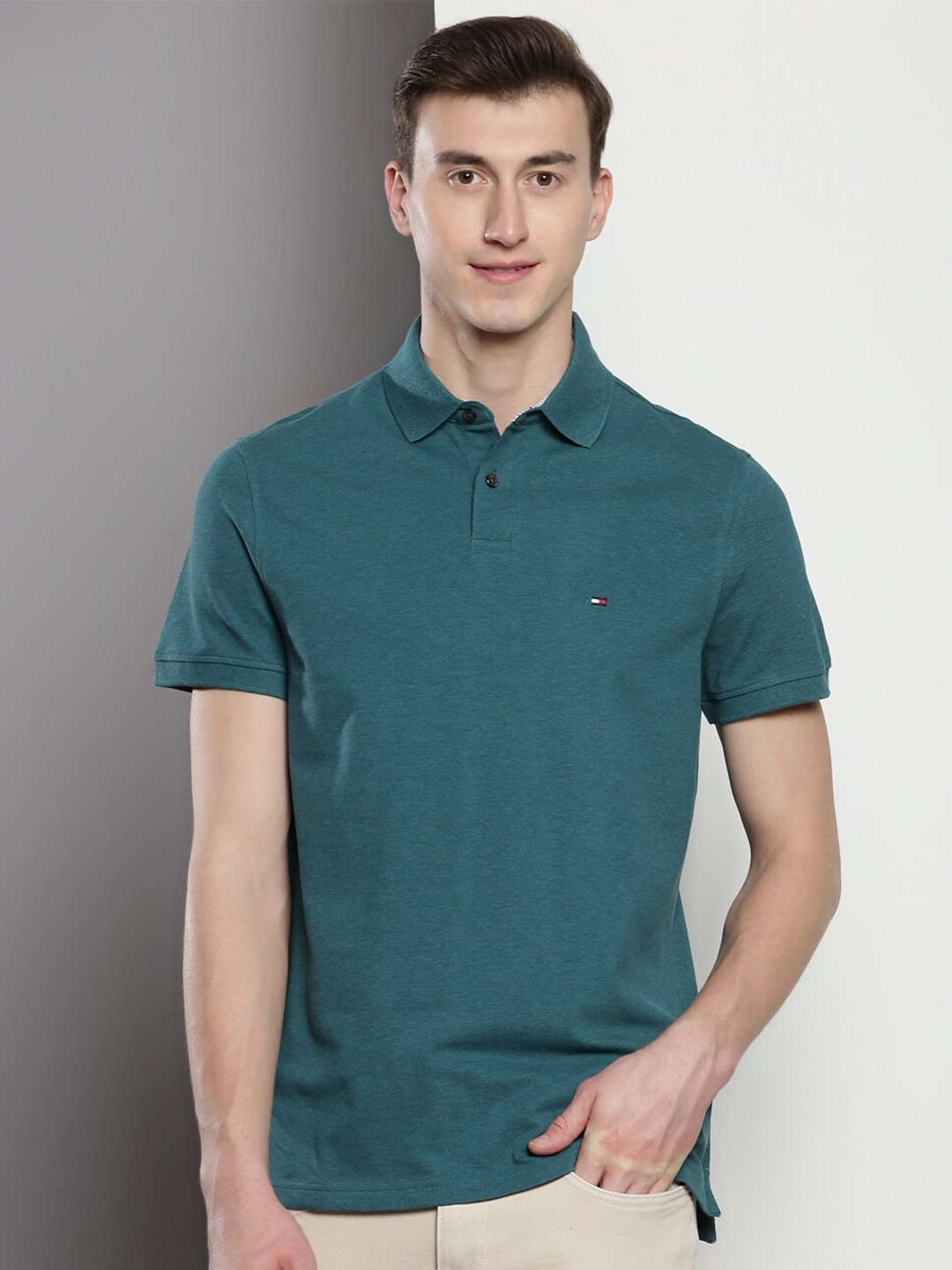 

Tommy Hilfiger Polo Collar Short Sleeves T-shirt, Green