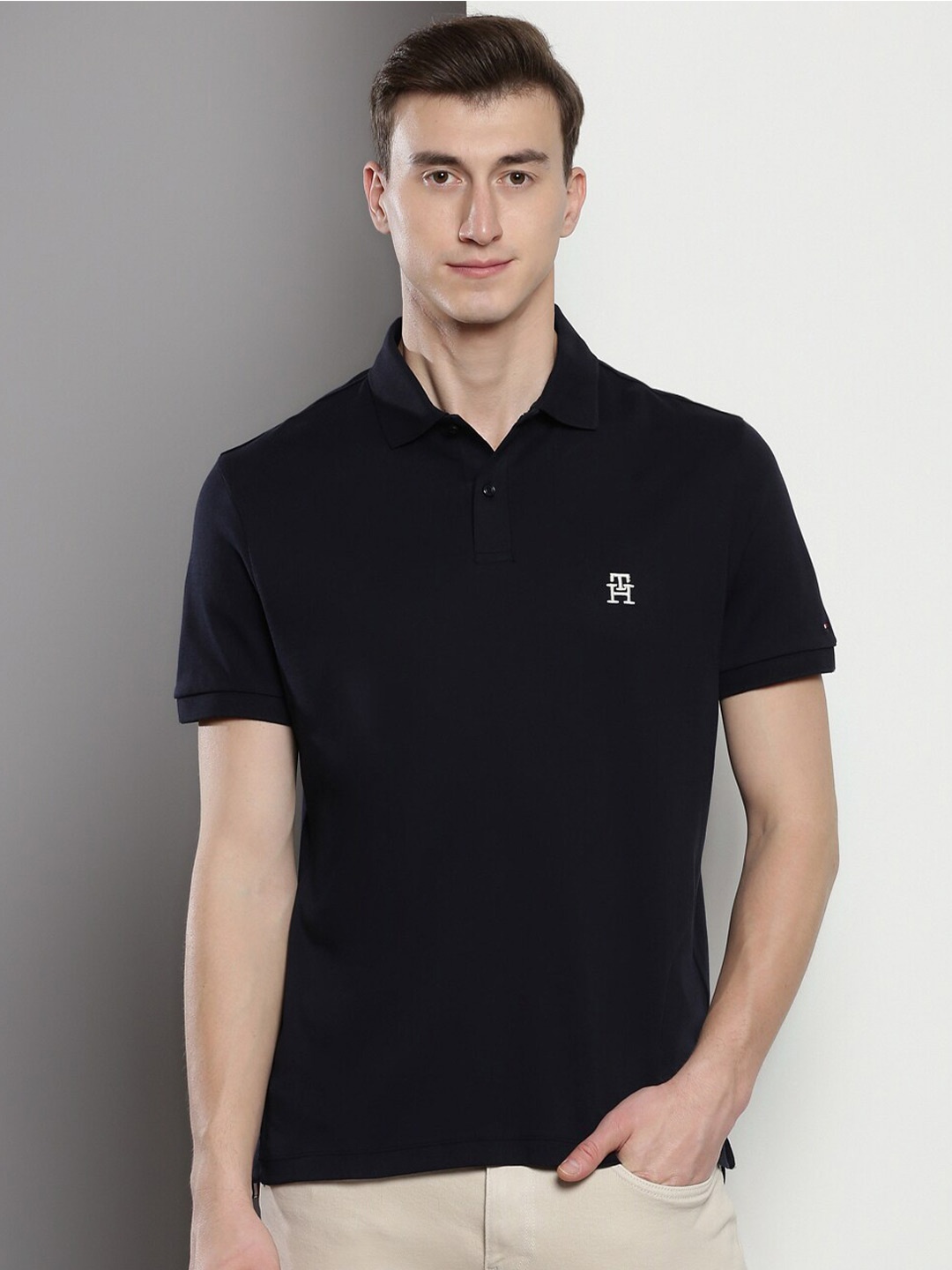 

Tommy Hilfiger Polo Collar Pure Cotton T-shirt, Navy blue