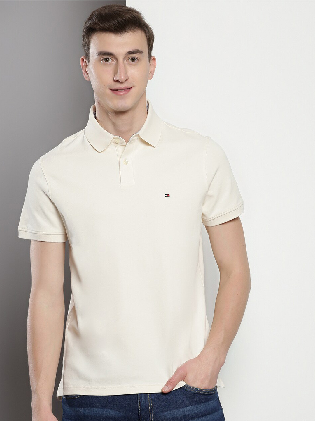 

Tommy Hilfiger Polo Collar Short Sleeves T-shirt, Off white