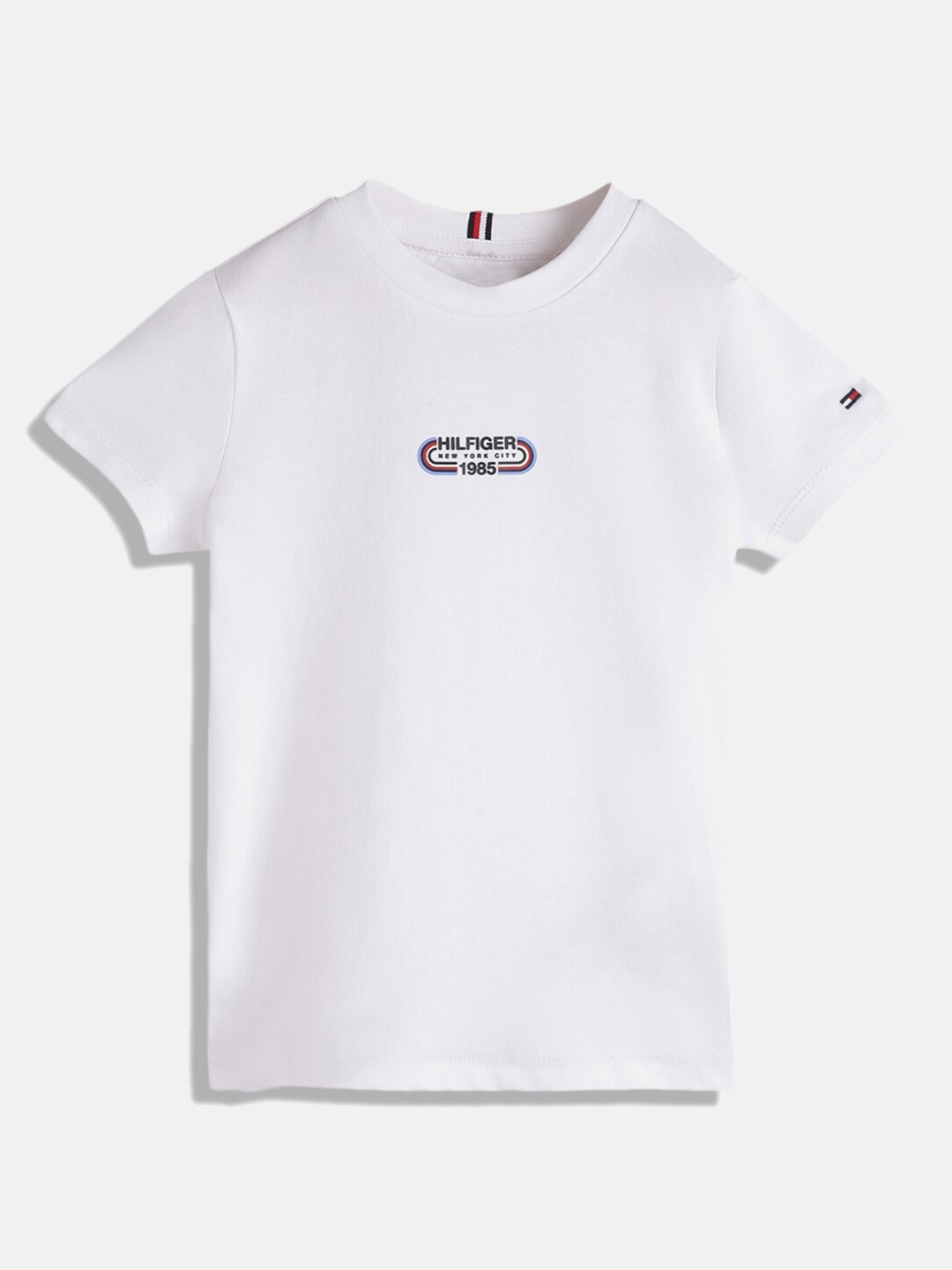 

Tommy Hilfiger Boys Brand Logo Printed Pure Cotton T-shirt, White