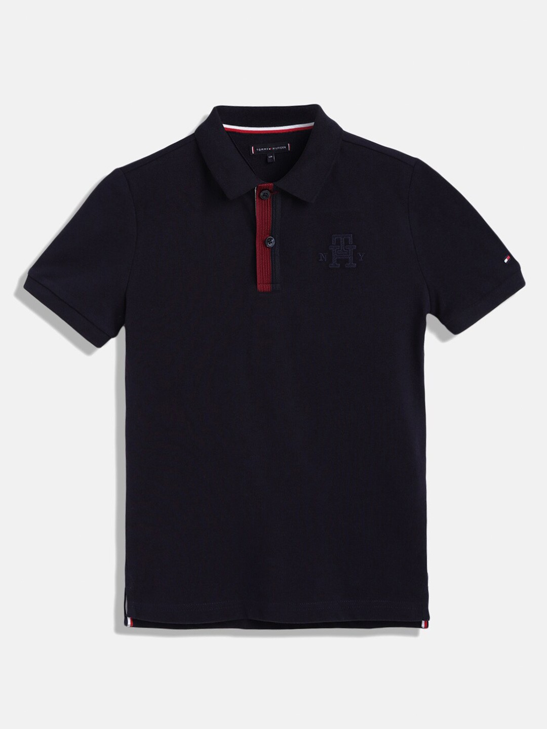 

Tommy Hilfiger Boys Polo Collar Pure Cotton T-shirt, Navy blue