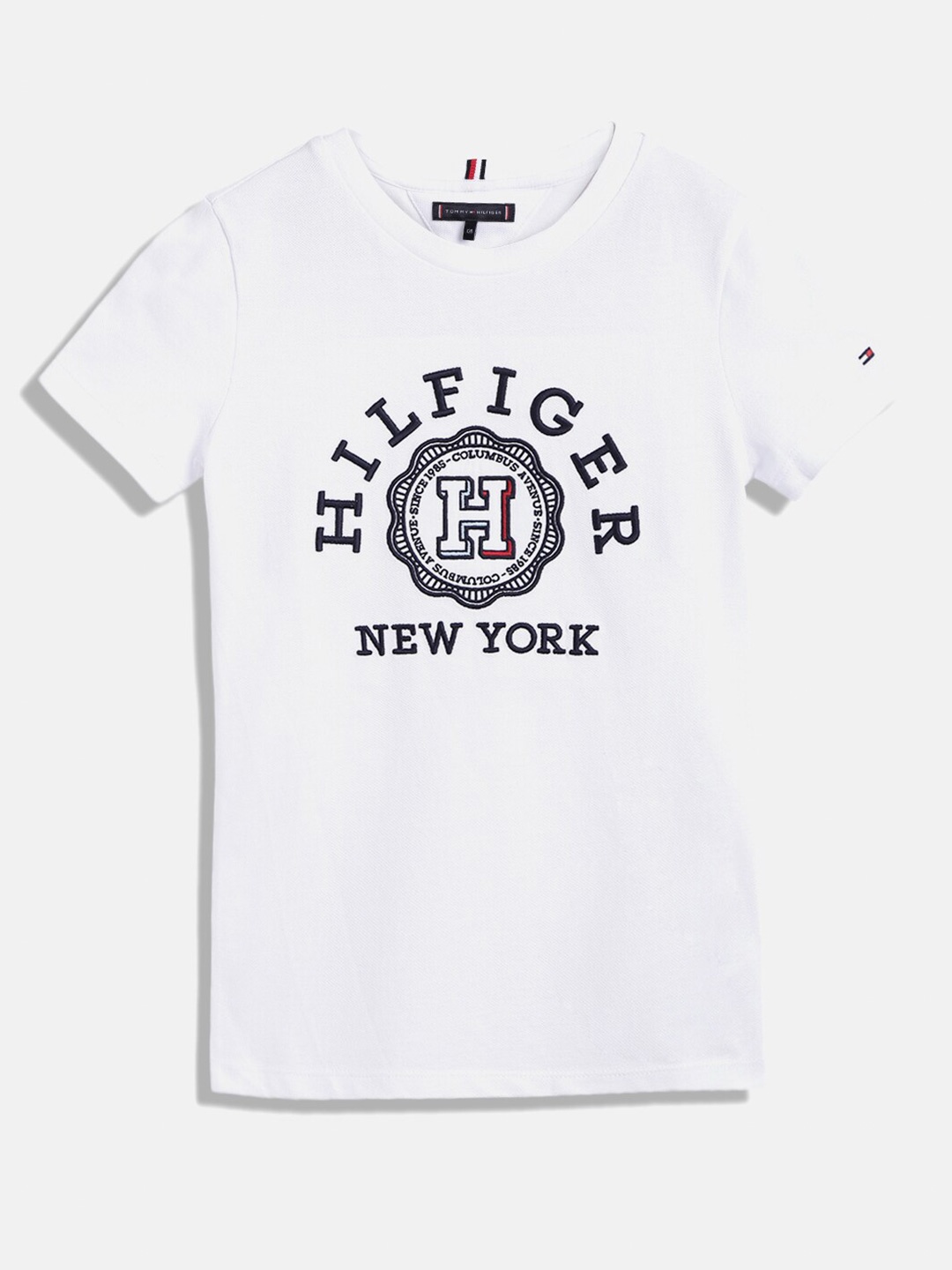 

Tommy Hilfiger Boys Typography Embroidered Pure Cotton T-shirt, White