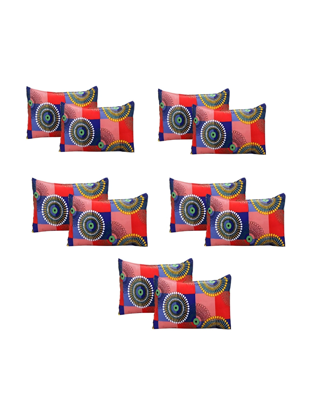 

Supreme Home Collective Red & Blue 10 Pieces Abstract Pure Cotton Rectangle Pillow Covers