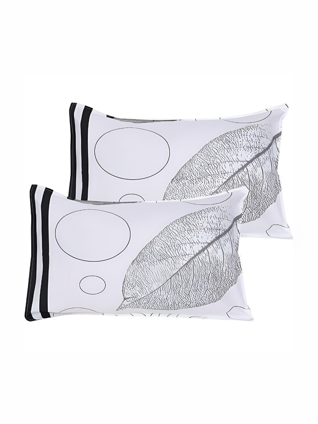 

Supreme Home Collective White 2 Pieces Abstract Pure Cotton Rectangle Pillow Covers