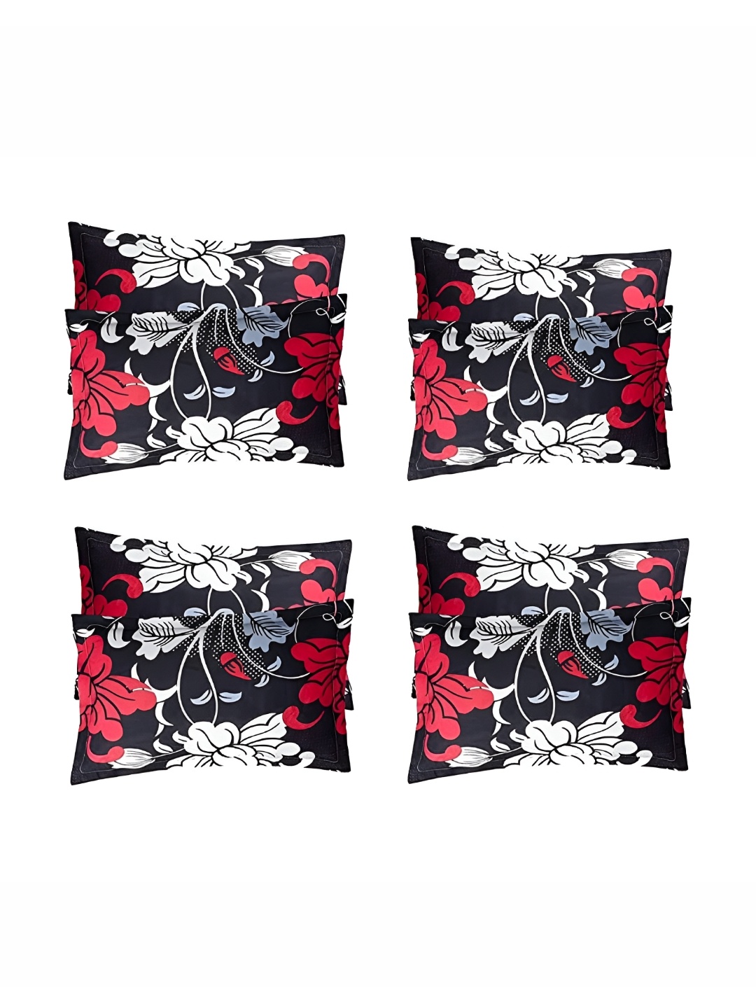 

Supreme Home Collective Black & Red 8 Pieces Abstract Pure Cotton Rectangle Pillow Covers