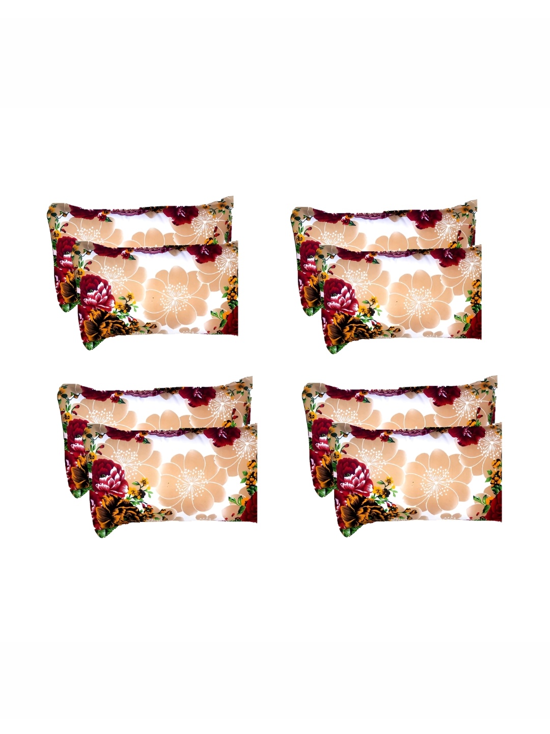 

Supreme Home Collective Beige & Red 8 Pieces Abstract Pure Cotton Rectangle Pillow Covers