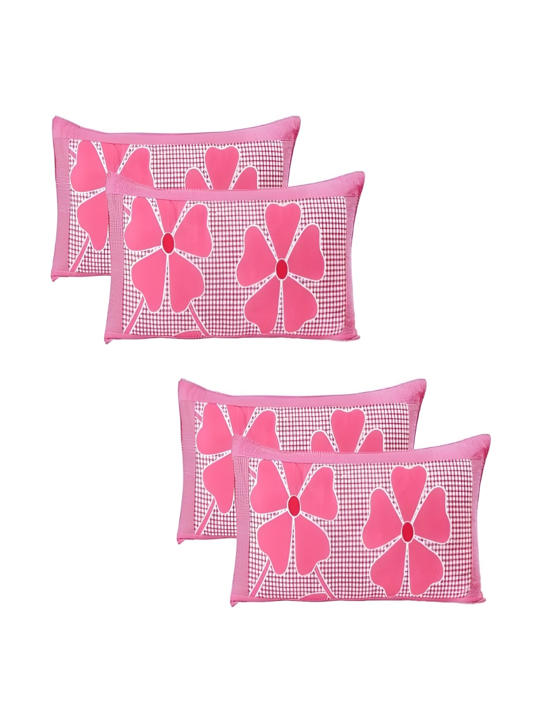 

Supreme Home Collective Pink 4 Pieces Abstract Pure Cotton Rectangle Pillow Covers