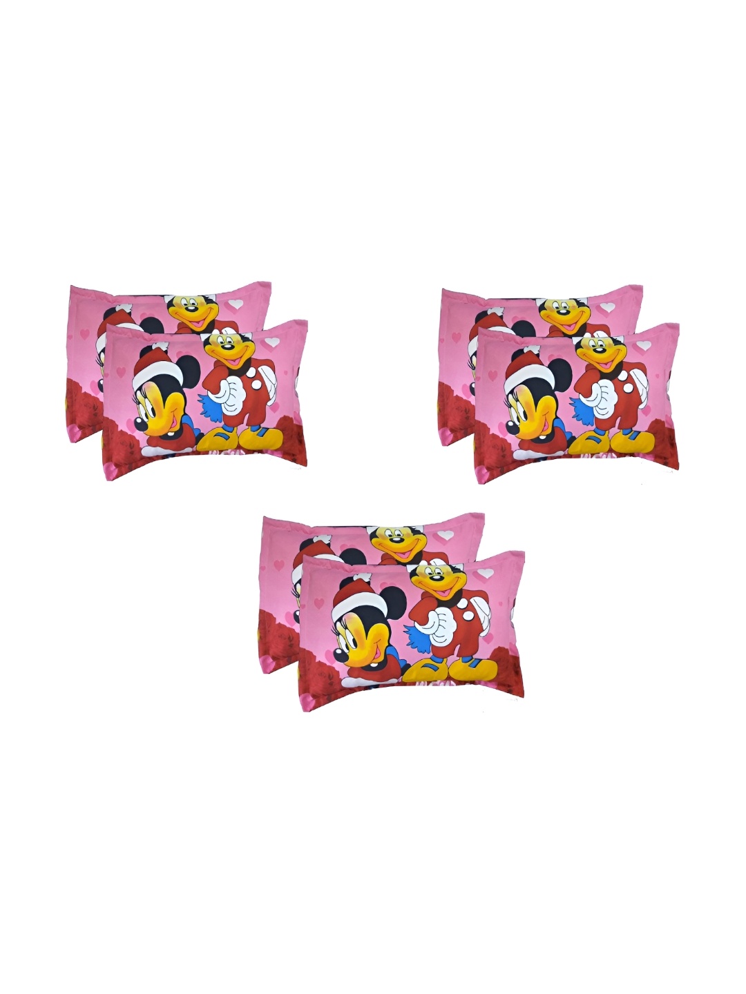 

Supreme Home Collective Pink 6 Pieces Self Design Pure Cotton Rectangle Pillow Covers