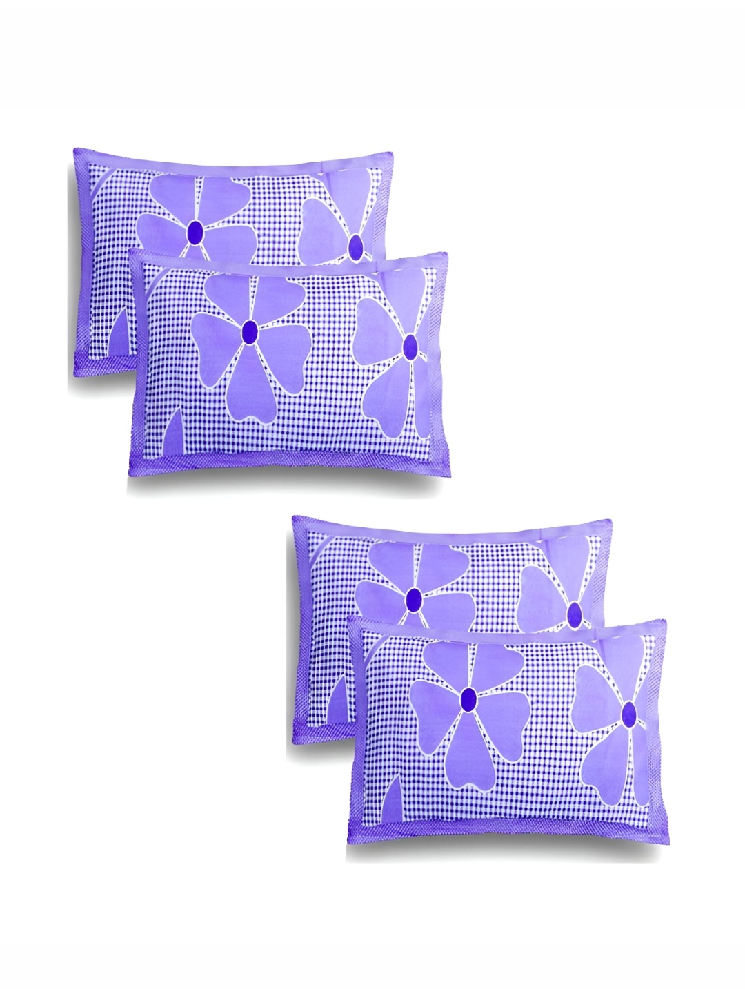 

Supreme Home Collective Purple 4 Pieces Abstract Pure Cotton Rectangle Pillow Covers