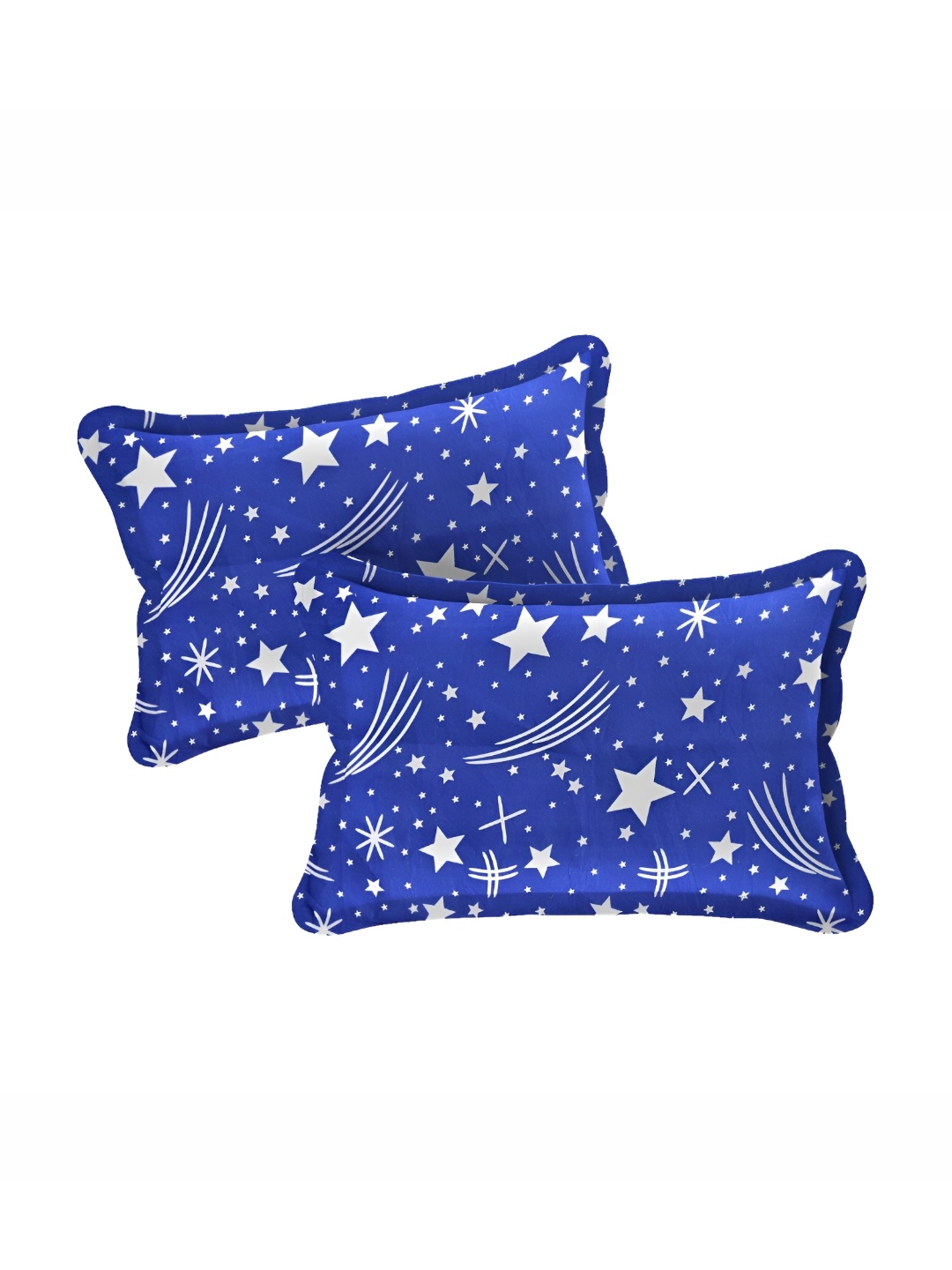 

Supreme Home Collective Blue & White 2 Pcs Abstract Pure Cotton Rectangle Pillow Covers