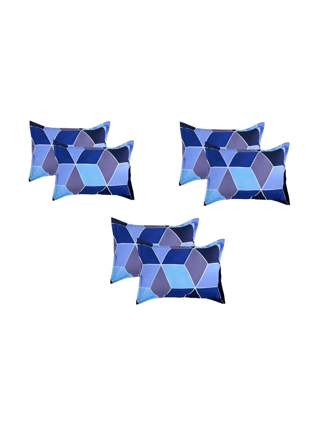 

Supreme Home Collective Blue & Grey 6 Pieces Abstract Pure Cotton Rectangle Pillow Covers