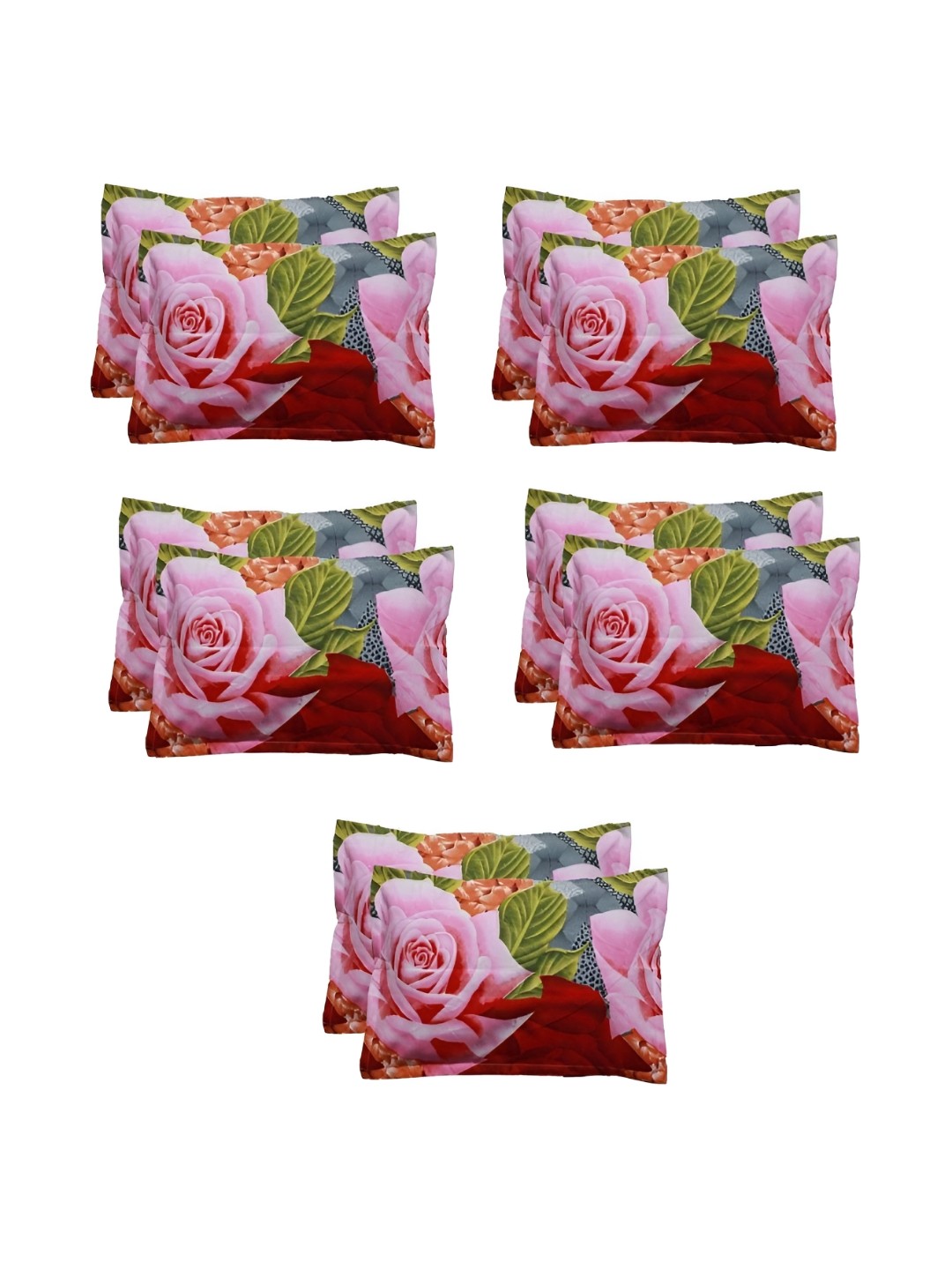 

Supreme Home Collective Pink & Green 10 Pcs Abstract Pure Cotton Rectangle Pillow Covers