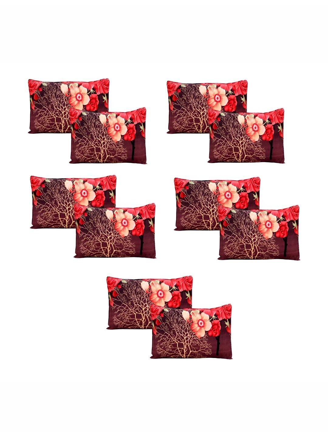 

Supreme Home Collective Red 10 Pieces Abstract Pure Cotton Rectangle Pillow Covers