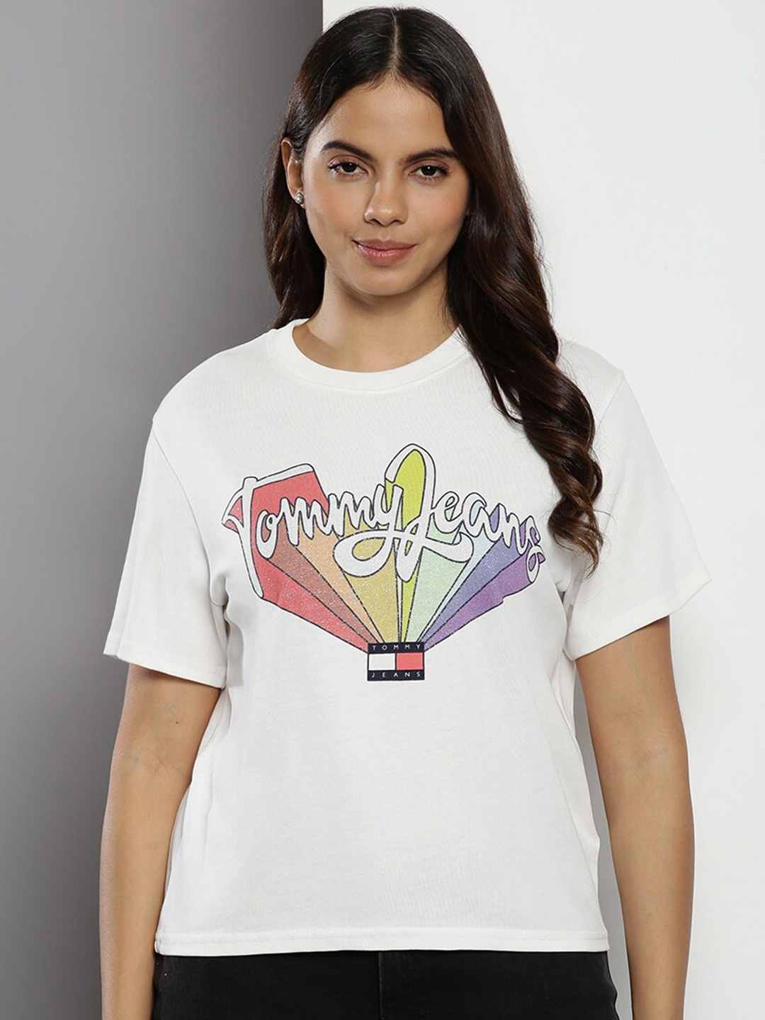 

Tommy Hilfiger Women White Printed T-shirt