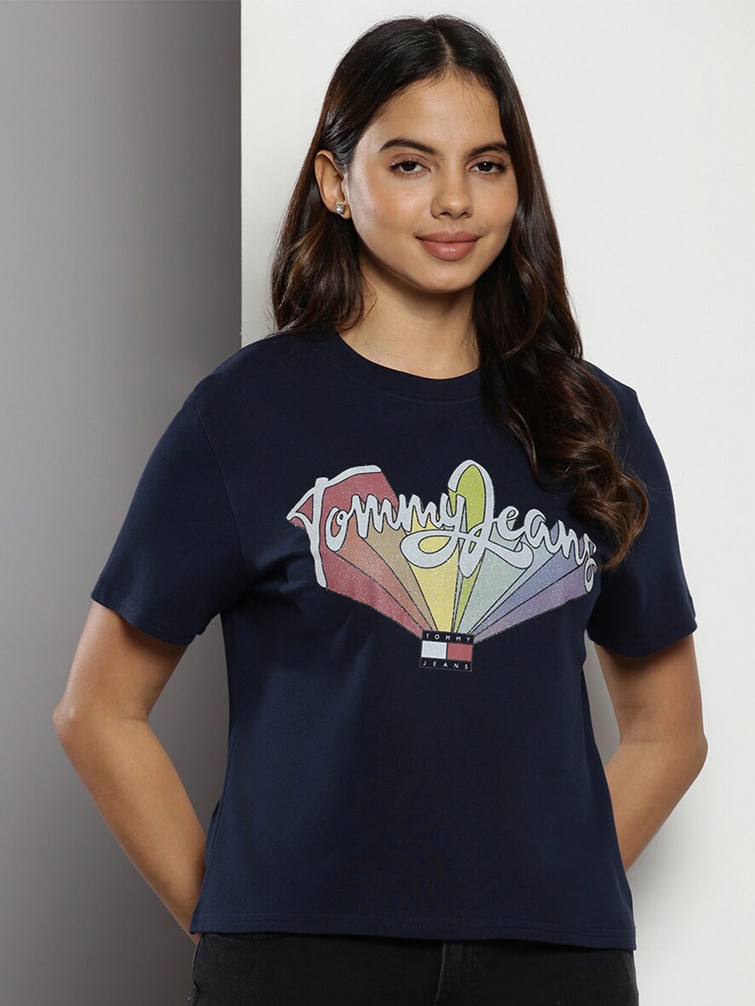 

Tommy Hilfiger Graphic Printed Pure Cotton T-shirt, Blue