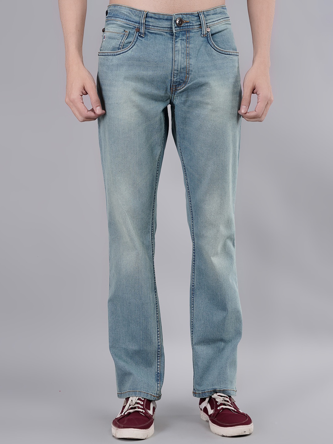 

TIM PARIS Men Mid-Rise Light Fade Stretchable Jeans, Blue
