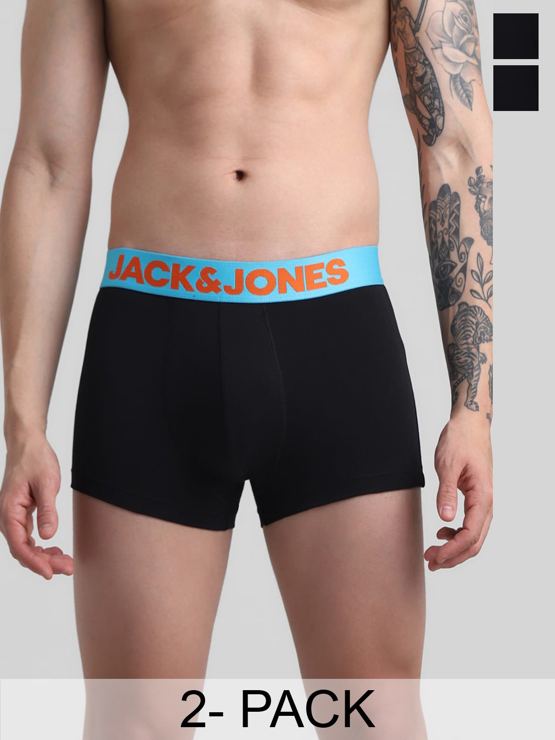 

Jack & Jones Pack Of 2 Outer Elastic Trunks 1353966006, Black