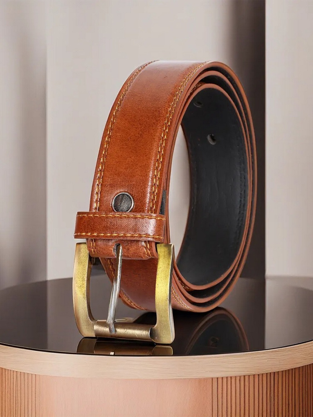 

LOREM Men Formal Belt, Tan