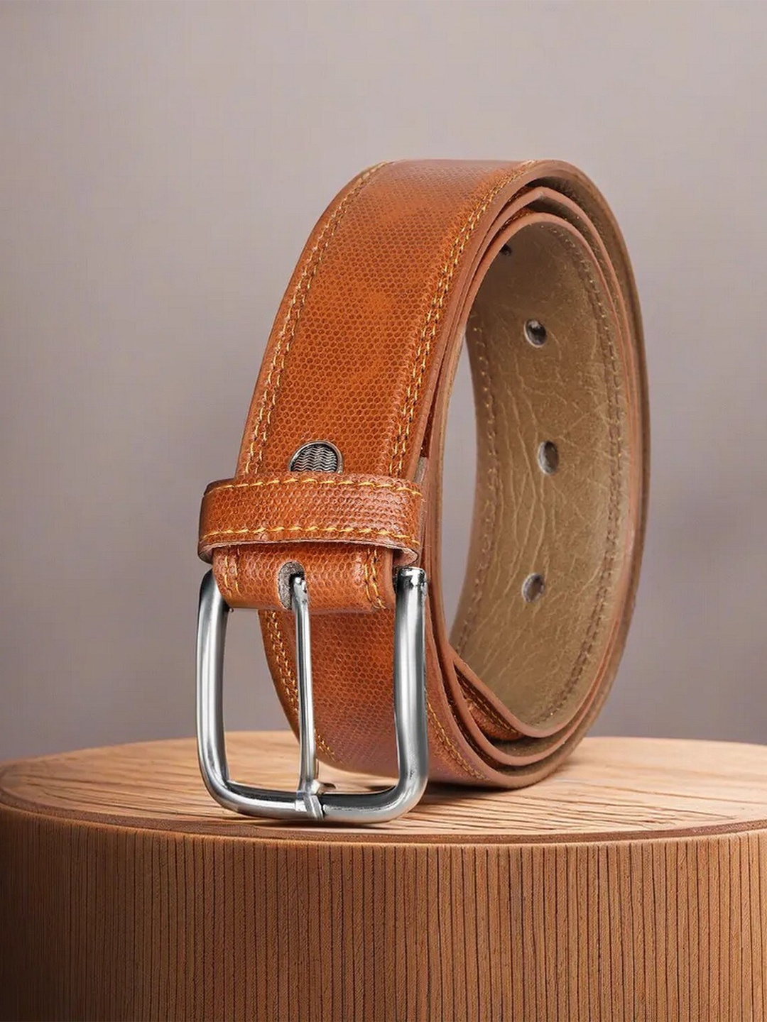 

LOREM Textured Wide Formal Belt, Orange